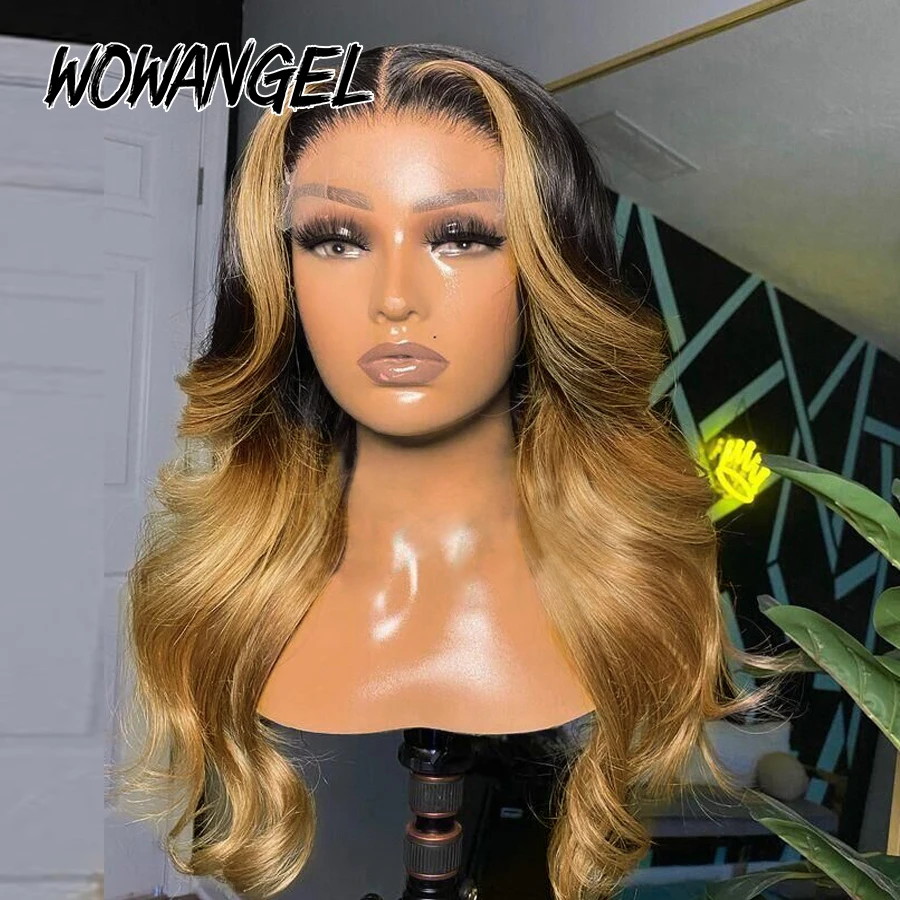 250% 1B27 Highlight Body Wave Wigs 13x4 HD Lace Front Wig Honey Blonde Colored 5x5 HD Lace Closure Human Hair Wigs Glueless Wigs