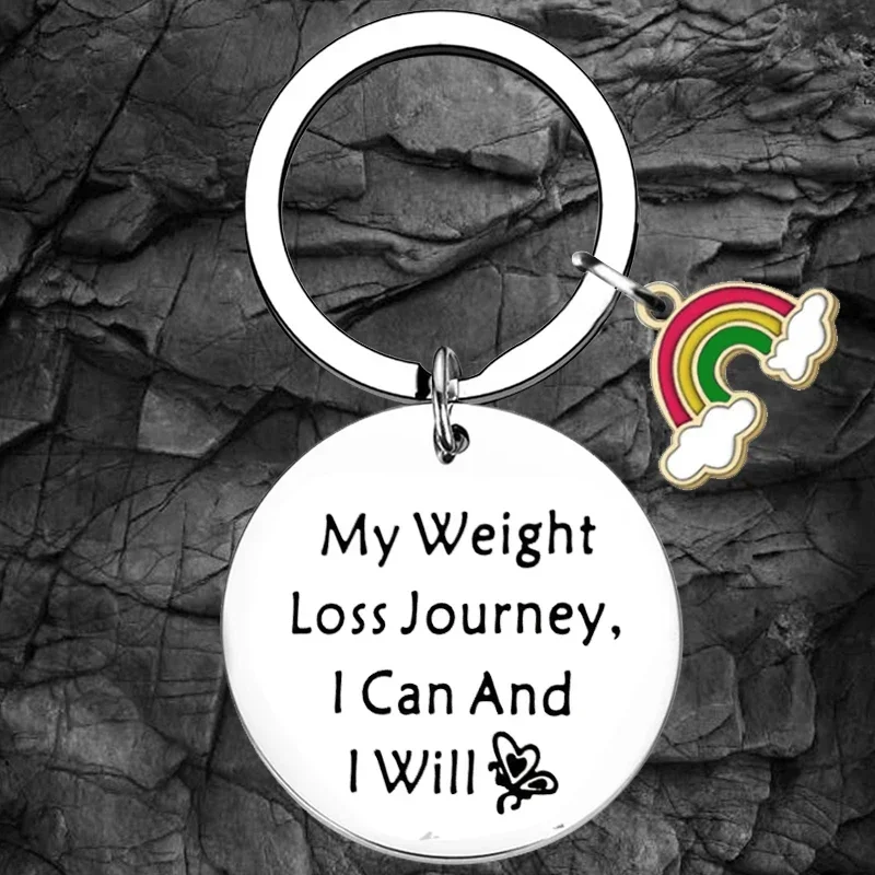 Weight Loss Keychain My Weight Loss Journey I Can and I Will Diet Journey Key Rings