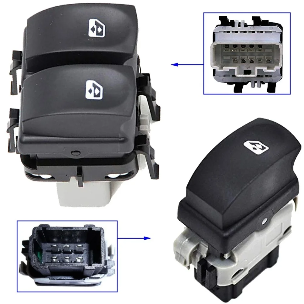 Electric Window Lift Switch for Renault For Clio 3 and For Twingo 2 Featuring Dual Functionality for Front and Rear Doors