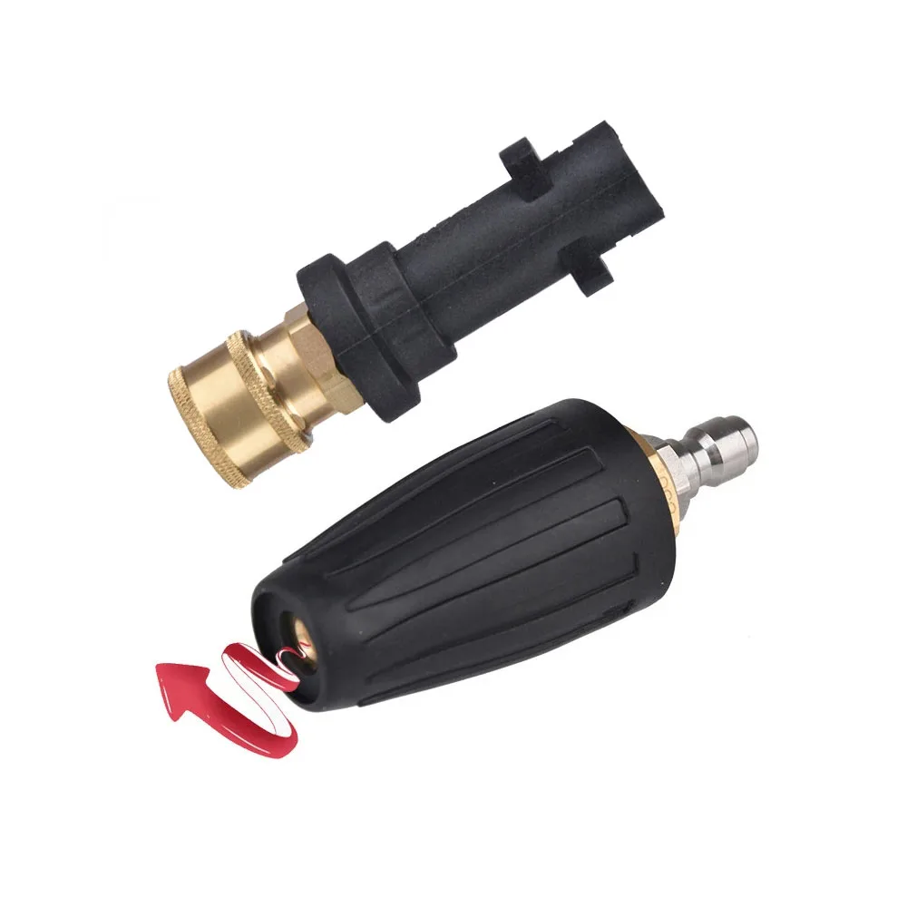 

360 Rotating Turbo Nozzle Sprayer with Kaecher or 1/4" Quick Connect 4000 PSI High Pressure Washer Cleaner Accessories Brass