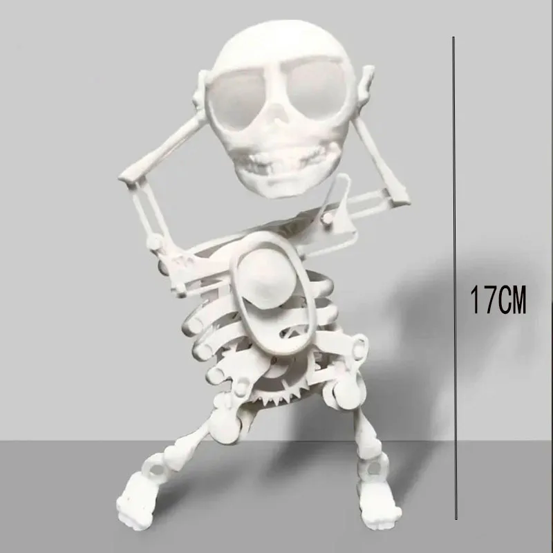 New 3D Dance Skull Swinging Decompression Skull Head Trick Toy Skull Man Clockwork Decoration Halloween Toy