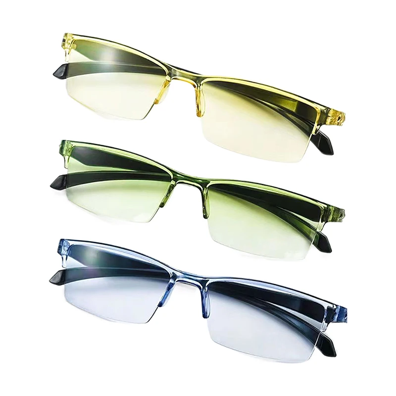 

1Pcs Smart Automatic Zoom Reading Glasses Rimless Ultralight Anti Blue-ray Spectacle Radiation Protection Mountaineering Glasses