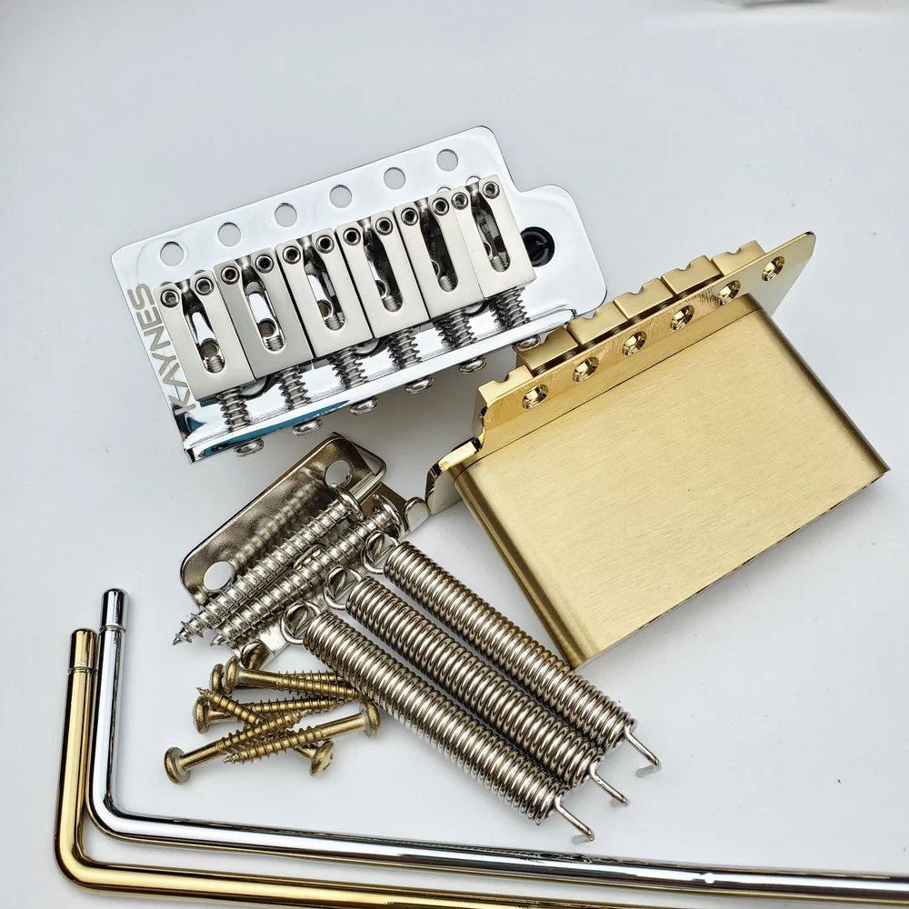 KAYNES 52.5MM Type ST Electric Guitar Tremolo System Bridge With Zinc or Brass Block for ST Guitar Chrome Silver Gold KY01