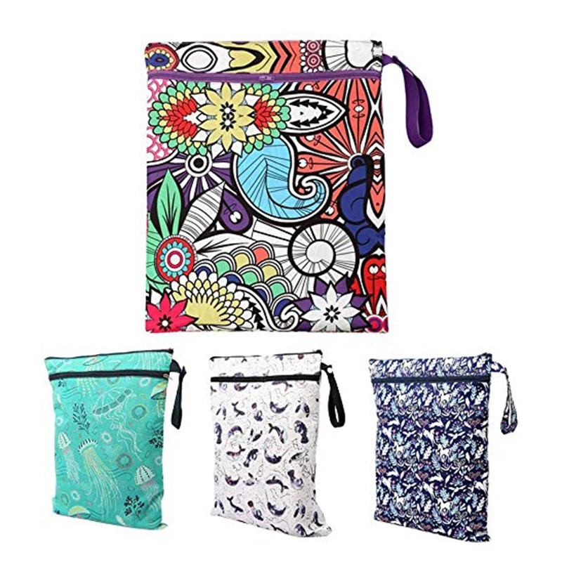 Waterproof Storage Bag With Double Zipper Reusable Travel Diaper Bag  Beach Diapers Dirty Activewear Wet Swimsuit Toys Organizer