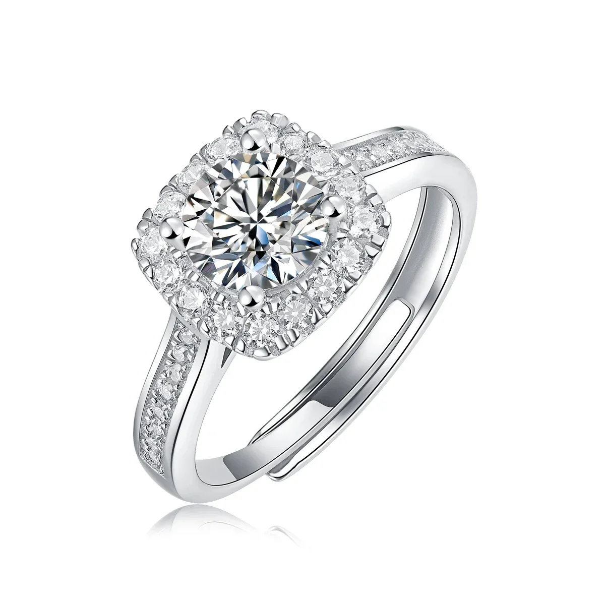 

New Style 1carat Moissanite Engagement Rings Luxury Sterling Silver 925 Women Ring Wholesale