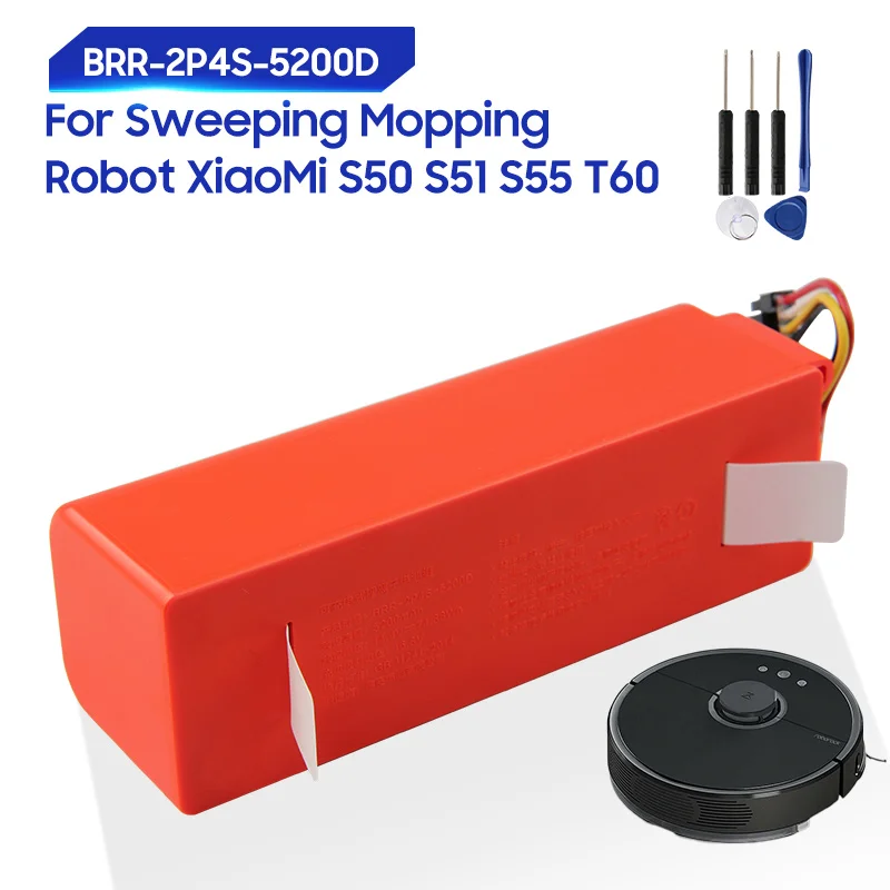 Original Sweeping Mopping Robot Vacuum Cleaner Replacement Battery For Xiaomi Roborock S50 S51 S55 T60 BRR-2P4S-5200S 5200mAh