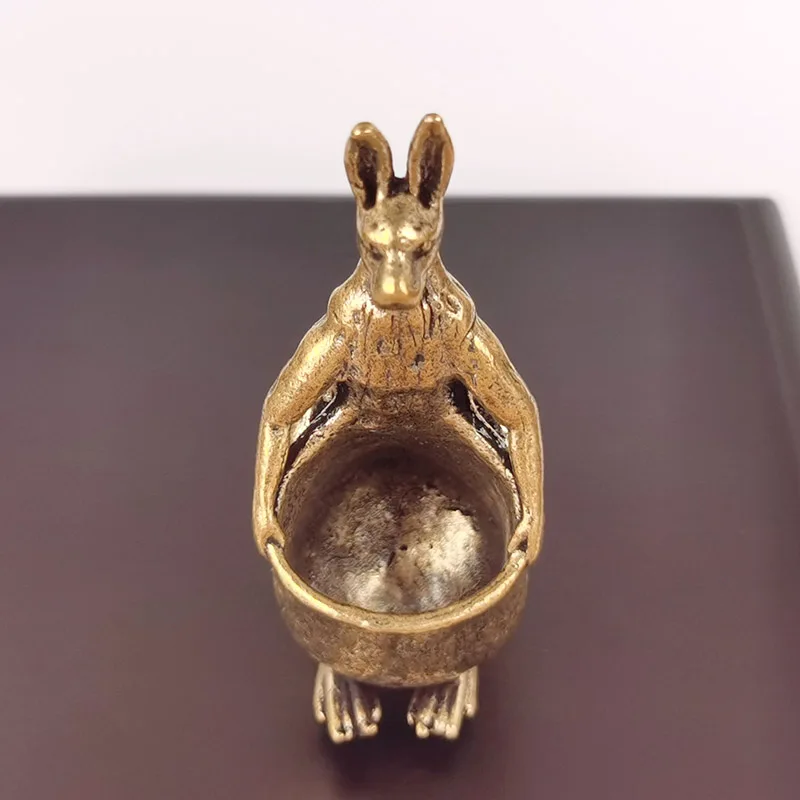 Solid Brass Kangaroo Statue, Desk Ornament, Retro Copper Animal, Miniature Figurine, Decoration Gifts, Home Decors Crafts Access