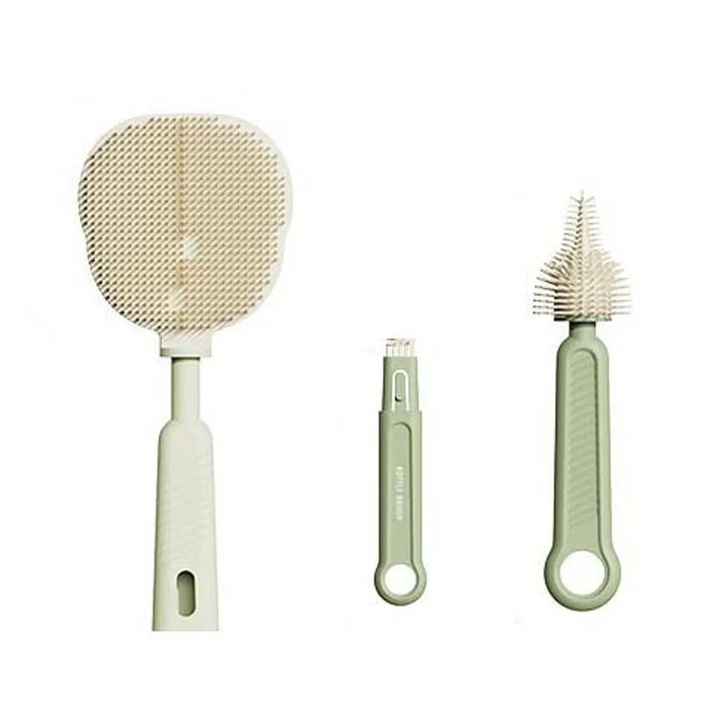 

Multi-functional Bottle Cleaning Brush Set Anti-lost ABS Pacifier Straw Scrubber Drain Bracket Detachable Glass Cup Washing Tool