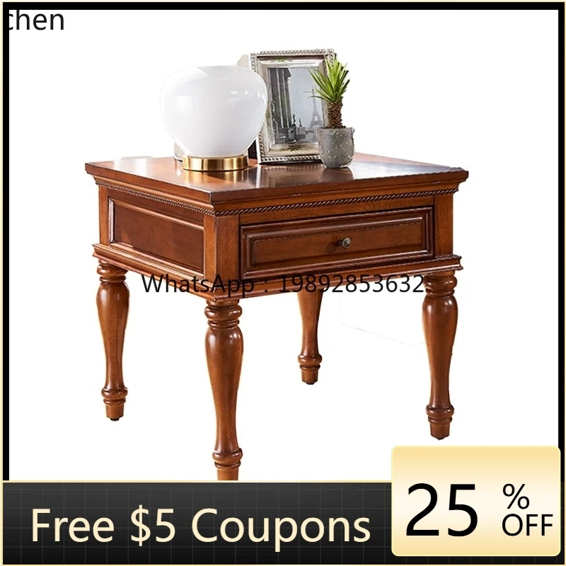 

WW solid wood living room sofa coffee table apartment square side cabinet