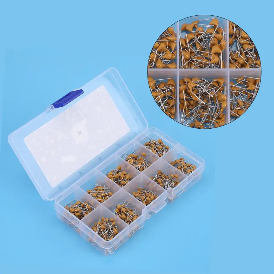 【NEW】500Pcs 10 값 10PF-680PF 모놀리식 커패시터 모듬 키트