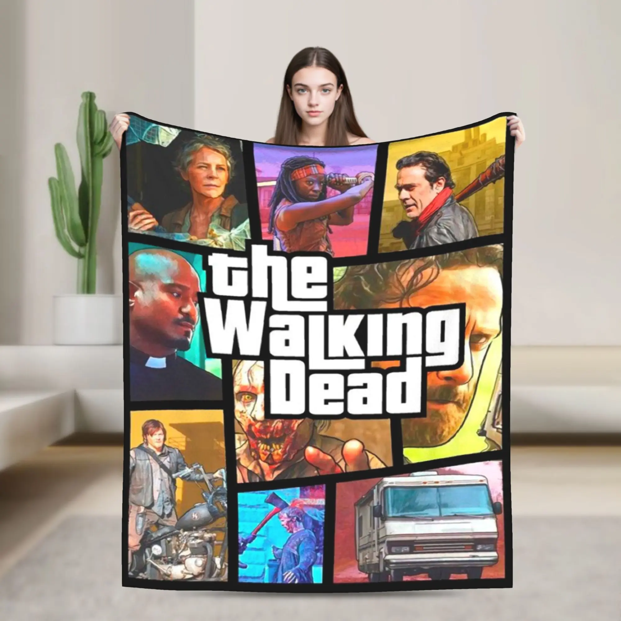 

Одеяло из фильма ужасов «Ходячие мертвецы», фланелевые забавные теплые пледы для кровати, дивана, осень/зима