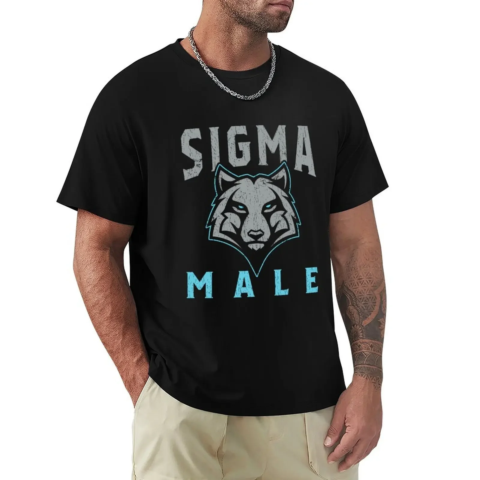 Sigma Male Wolf T-shirt vintage korean fashion oversized t shirt men