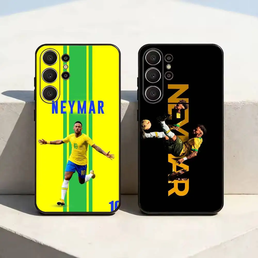 NO-010-N- Neymar Football Black Soft Silicone Phone Case for Samsung Ultra S26, S24, S21, S22, S23, S30, Plus, Lite