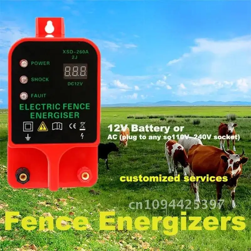 10km Farm Electric Poultry Equipments Portable Power Solar Panel Electric Fence Energizer Metal Garden Fence Fence Accessories