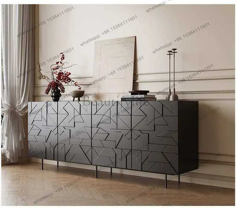 LD light luxury solid wood sideboard and vintage style foyer partition Italian-style bedroom storage cabinet