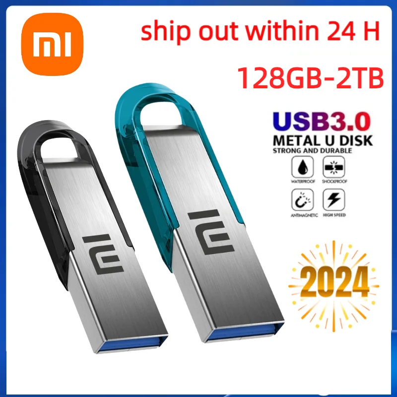 Xiaomi-Impermeável USB 3.0 Flash Drives, Pen Drive, Disco de memória, U Stick para Desktops, Computador portátil, 1TB, 100 mb/s, 512GB, 2TB