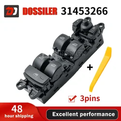 31453266 Dossiler Electric Master Power Window Control Switch Front Left Driver Side Switch Button For Volvo XC60 S60 V60 3 Pins