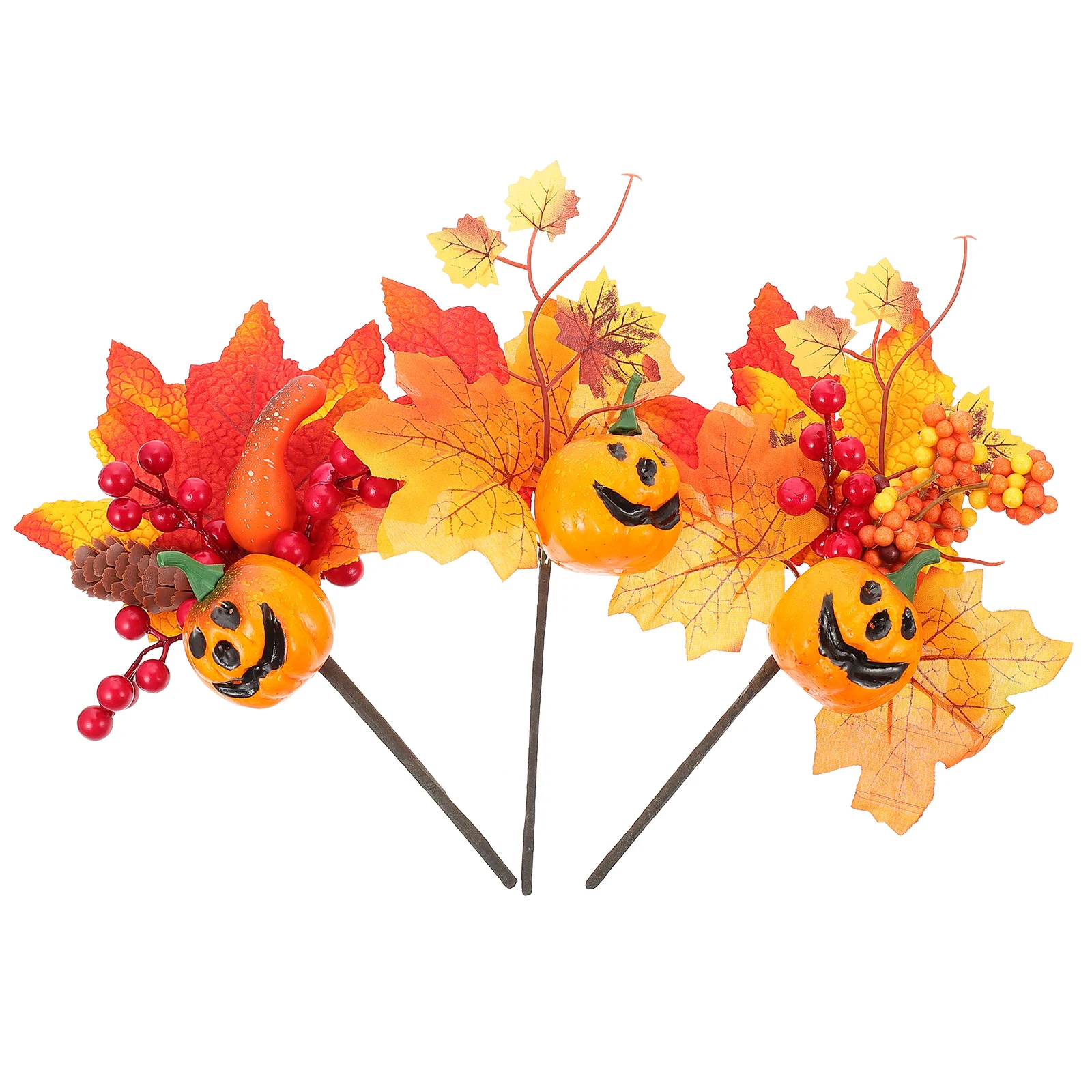 

Pumpkin Berries Decoration Thanksgiving Branch Decorations Artificial Maple Leaf