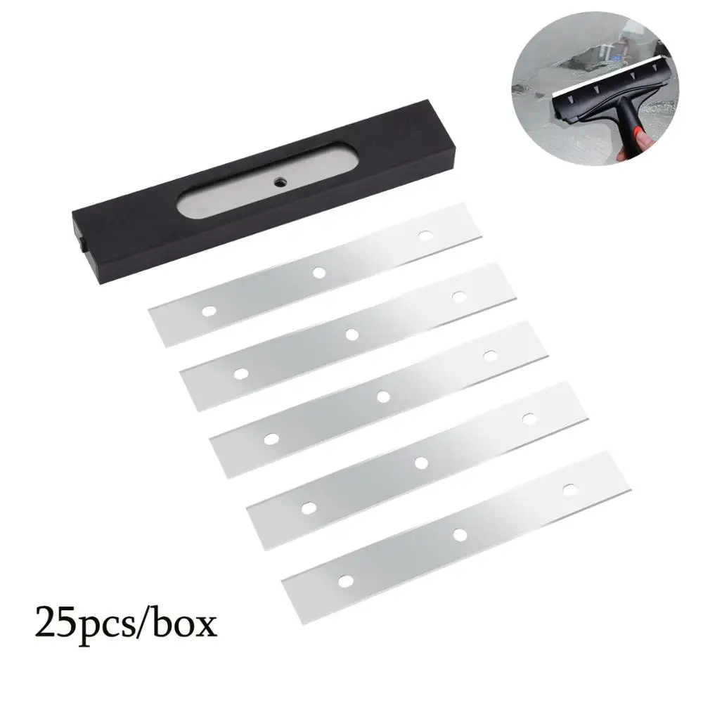 KTM 25 قطعة 6 ''شفرات احتياطية من الفولاذ المقاوم للصدأ لتغليف السيارة من الفينيل سكين مكشطة من ألياف الكربون أداة تلوين النافذة