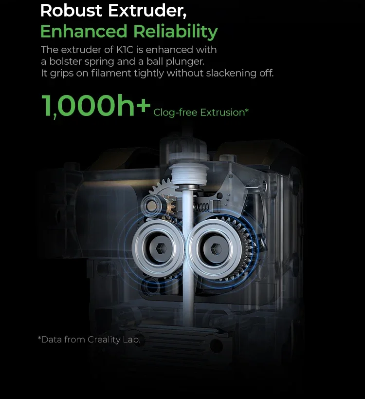 Creality K1C 3D Printer 600mm/s Auto Leveling Robust Direct Extruder Tri-High Speed Printing Upgrade K1 with AI Camera Printer view 4