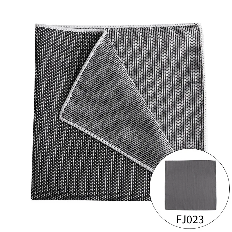 Fazzoletto da uomo quadrato tascabile nero Design di marca di lusso per uomo tasca per abiti da lavoro nuova seta Hanky Dot uomo vestito Accessorie cravatta