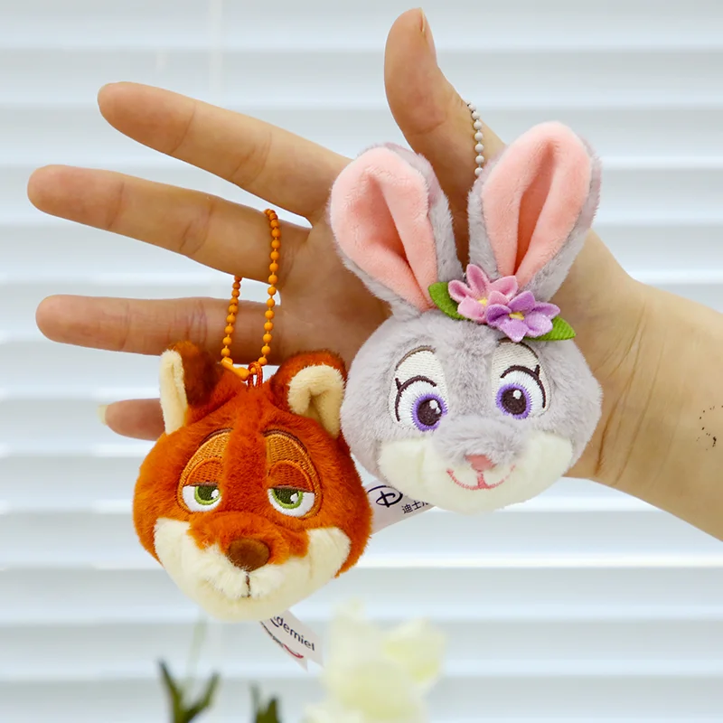 Disney Zootopia Judy Nick Clawhauser Kawaii juguetes de peluche muñeca de dibujos animados Anime llavero colgante decoración del coche regalo de Navidad