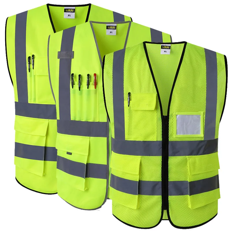 Reflective Safety Vest With Pockets Working Clothes Hi vis jacket