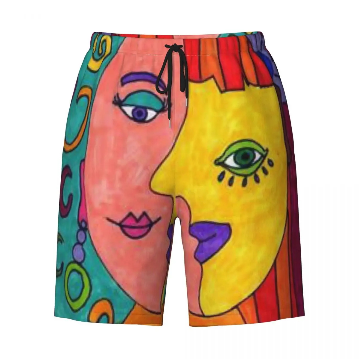 Pablo Picasso Art Board Shorts Men Cool Beach Shorts Briefs Quick Dry Swim Trunks