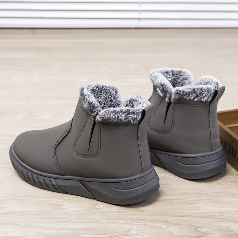 Snow boots for men in winter 2025  with plush and thick warm cotton shoes Korean version men's shoes