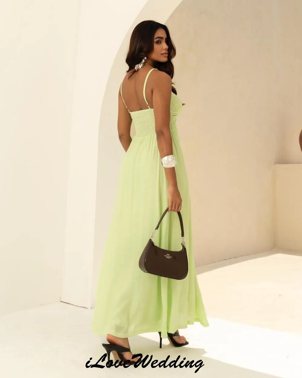 Зеленые шифоновые платья подружки невесты трапециевидной формы 2022, элегантное вечернее платье для женщин, платье для выпускного вечера на тонких бретельках до щиколотки по индивидуальному заказу