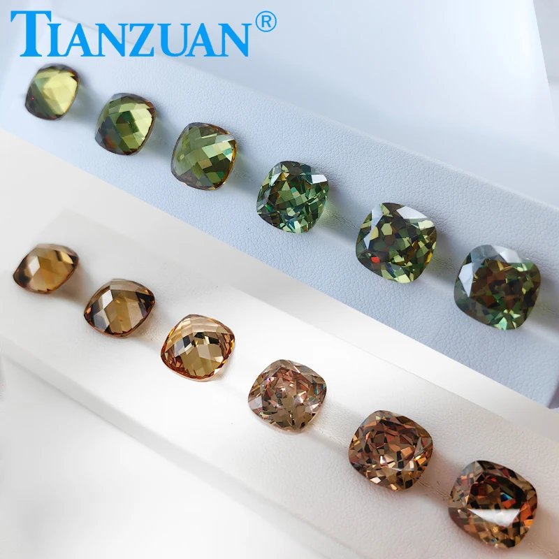 8x8mm 12x12mm Color Change Cubic Zirconia Diaspore Cushion Shape Natual Cut Loose CZ Stone Synthetic Gems Beads