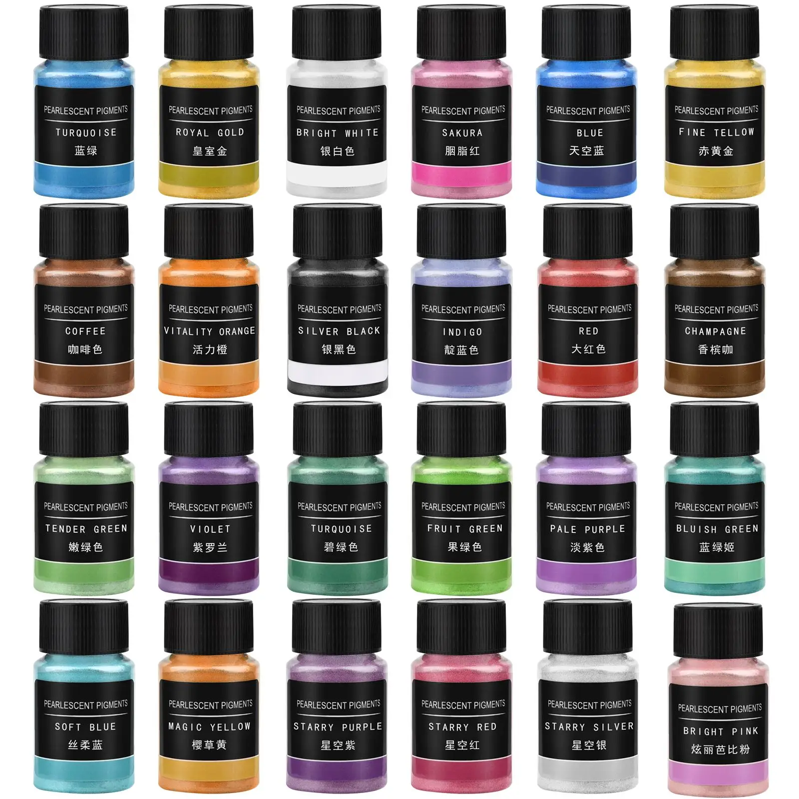 24 Colors Pearlescent Powder Epoxy Resin Pigment Filler Candle Dye Powder Colorant DIY Resin Mold Jewelry Making Material