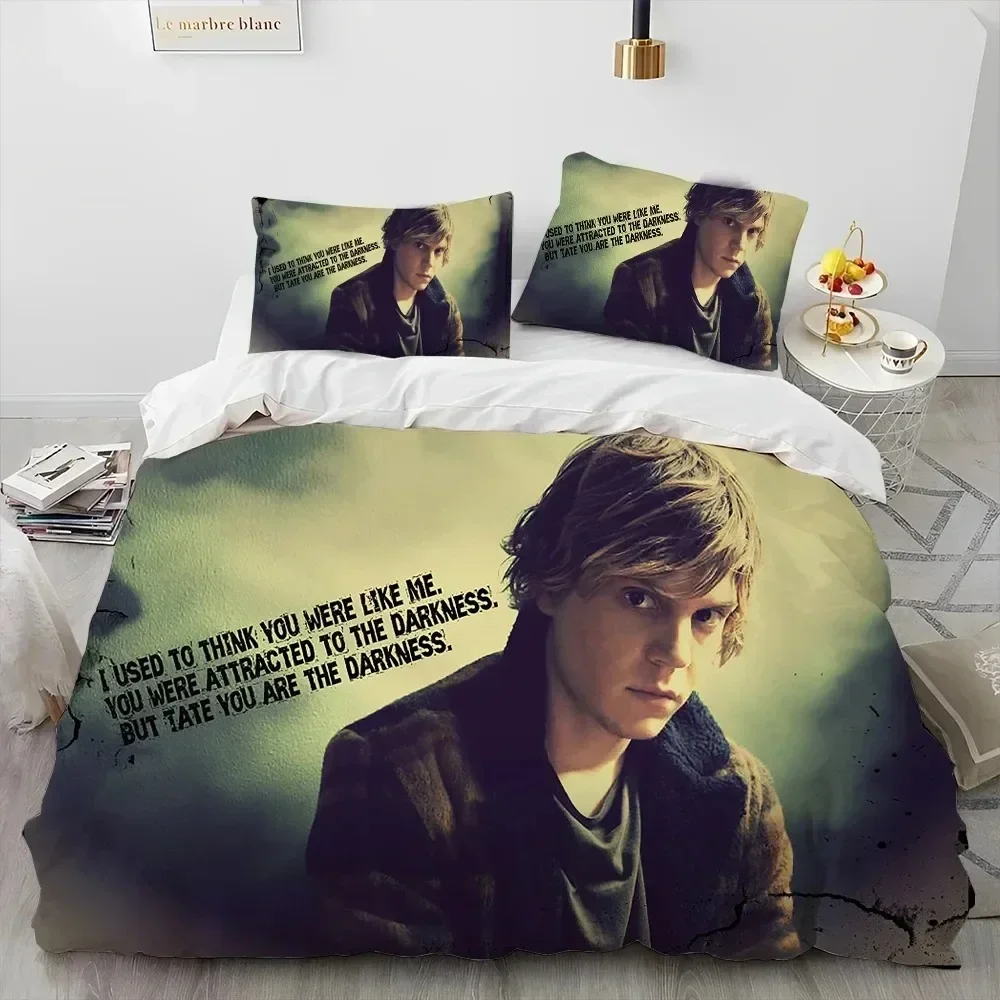 

Luxury New 3D Print Cute Evan Peters Movie TV Actor Bedding Set Duvet Cover Bed Set Quilt Cover Pillowcase Queen Size Boys Adult