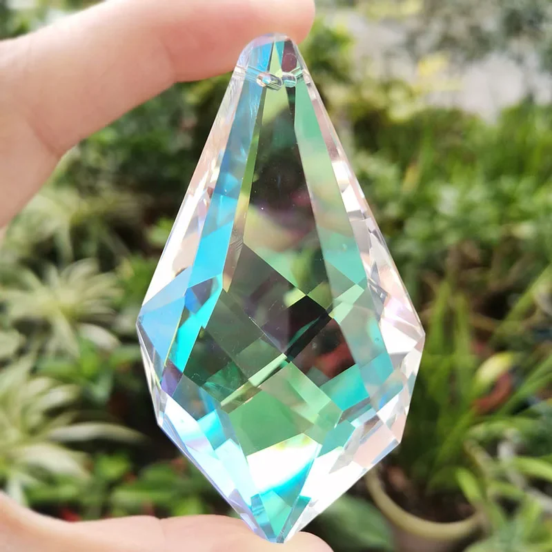 76mm Faceted Crystal Prism Lamp Chandelier Glass Rainbow Hanging Suncatcher DIY Pendant Home Wedding Window Decor Crafts