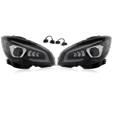 Автомобильные фары для Mercedes Benz C Class S204 W204 2007-2011, пара передних фар в сборе, фары в стиле GT, дымчатые