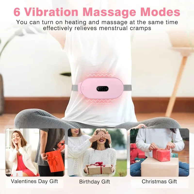 Electric Period Cramp Massager Vibrator Heating Belt for Menstrual Relief Pain Waist Stomach Warming Women Gift Health Care