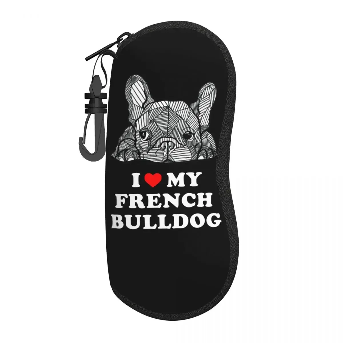 

Пользовательские защитные чехлы для очков «Я люблю своего французского бульдога», крутой чехол для солнцезащитных очков, чехол для очков