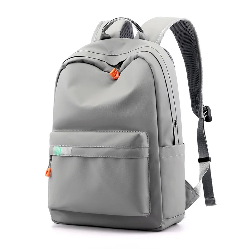 laptop backpack Korean version of the simple new casual shoulder bag solid color Oxford cloth student computer