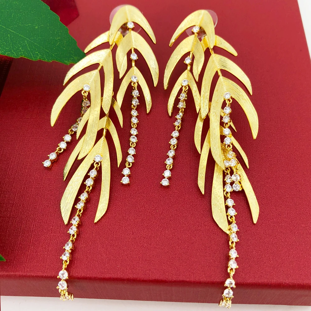 

Missvikki Trendy Luxury Long Pendant Drop Earrings Paved Shiny Cubic Zircon For Women Accessories Bridal Wedding Jewelry Brinco