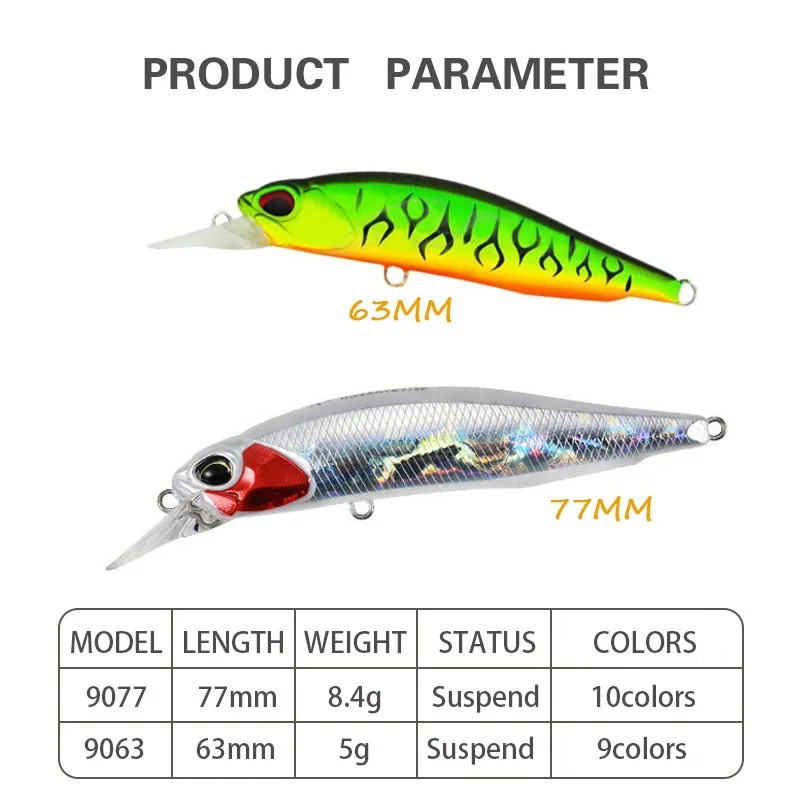 5g 8.4g 63mm 77mm Minnow Fishing Lure Set Suspension Isca Artificial Crankbat Swimbait Whopper Plopper Pesca Bass Pike Trout