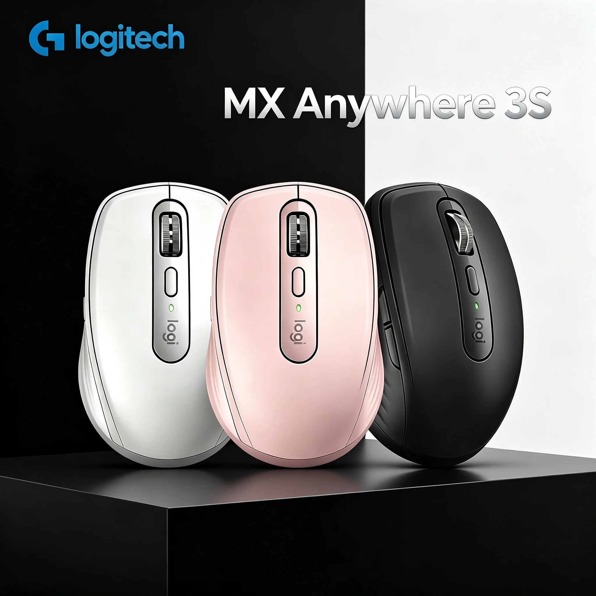 Logitech MX Anywhere 3S Wireless Travel Mice, Low Noise Buttons, Cross-Device Control, Rechargeable