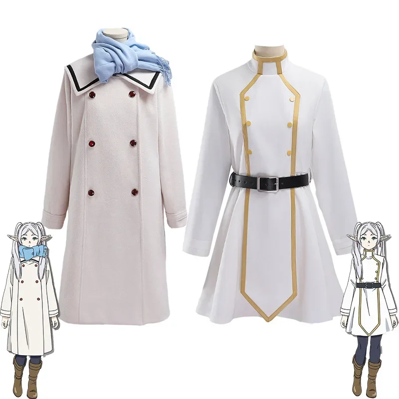 

Anime Friar Cosplay Costume Friar: Beyond Journey's End Elf Magician Winter Clothing And Scarf Halloween Party Dressing