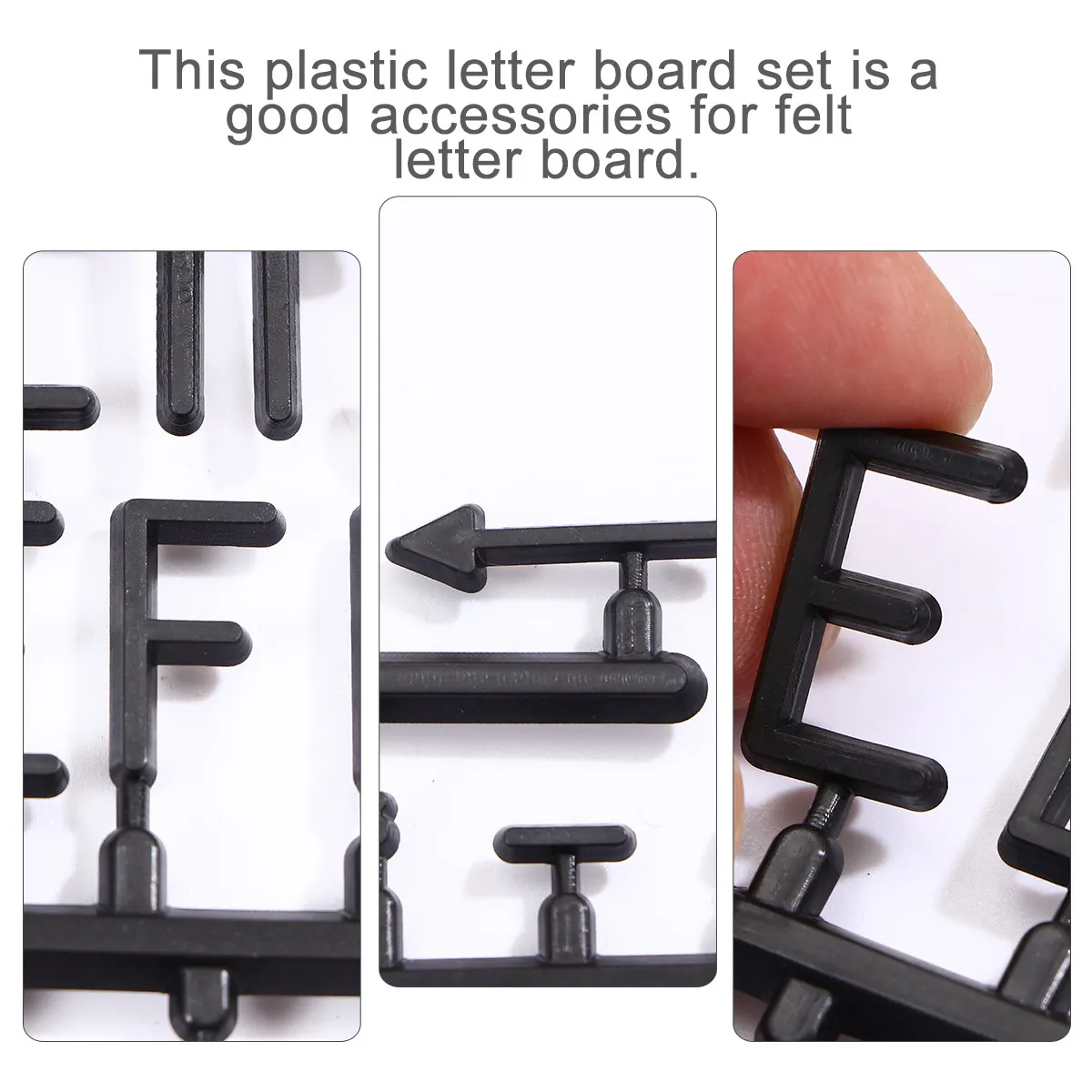 Kit di Lettere in Plastica con 160 Caratteri Neri, Numeri e Simboli Speciali per Lavagna in Feltro, Espositore Decorativo