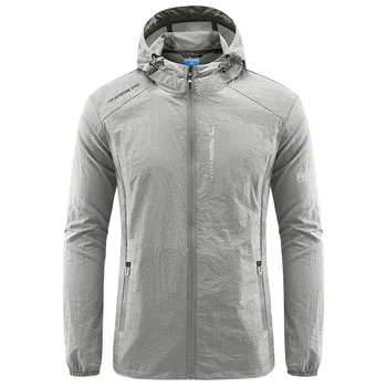 Summer Outdoor Quick Dry Sun-Protective Thin Jacket Men Hiking Fishing Cycling Hooded Gym Sport Windbreaker Ultra Light Coats 3