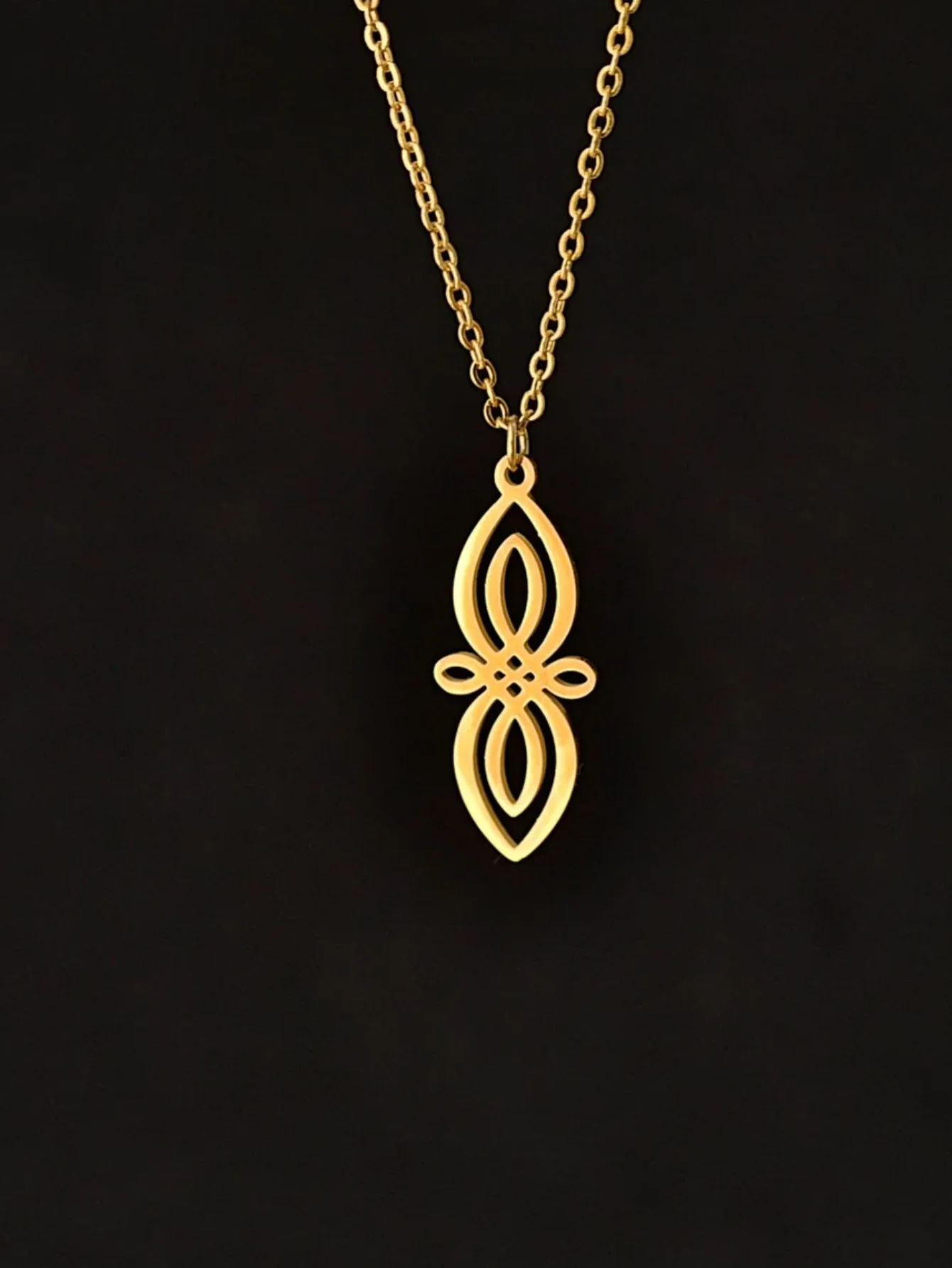 Edelstahl Schmuck Wicca Hexe Knoten Anhänger Halskette Frauen Amulett Hexerei Schmuck Geometrische Halskette Geburtstagsgeschenk – Detail 7