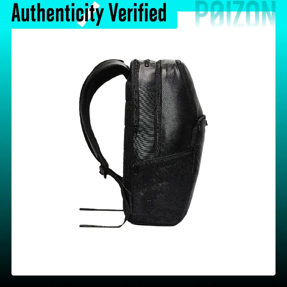 Mochila Nike de poliéster regular para hombre, negra y blanca BA6123-011