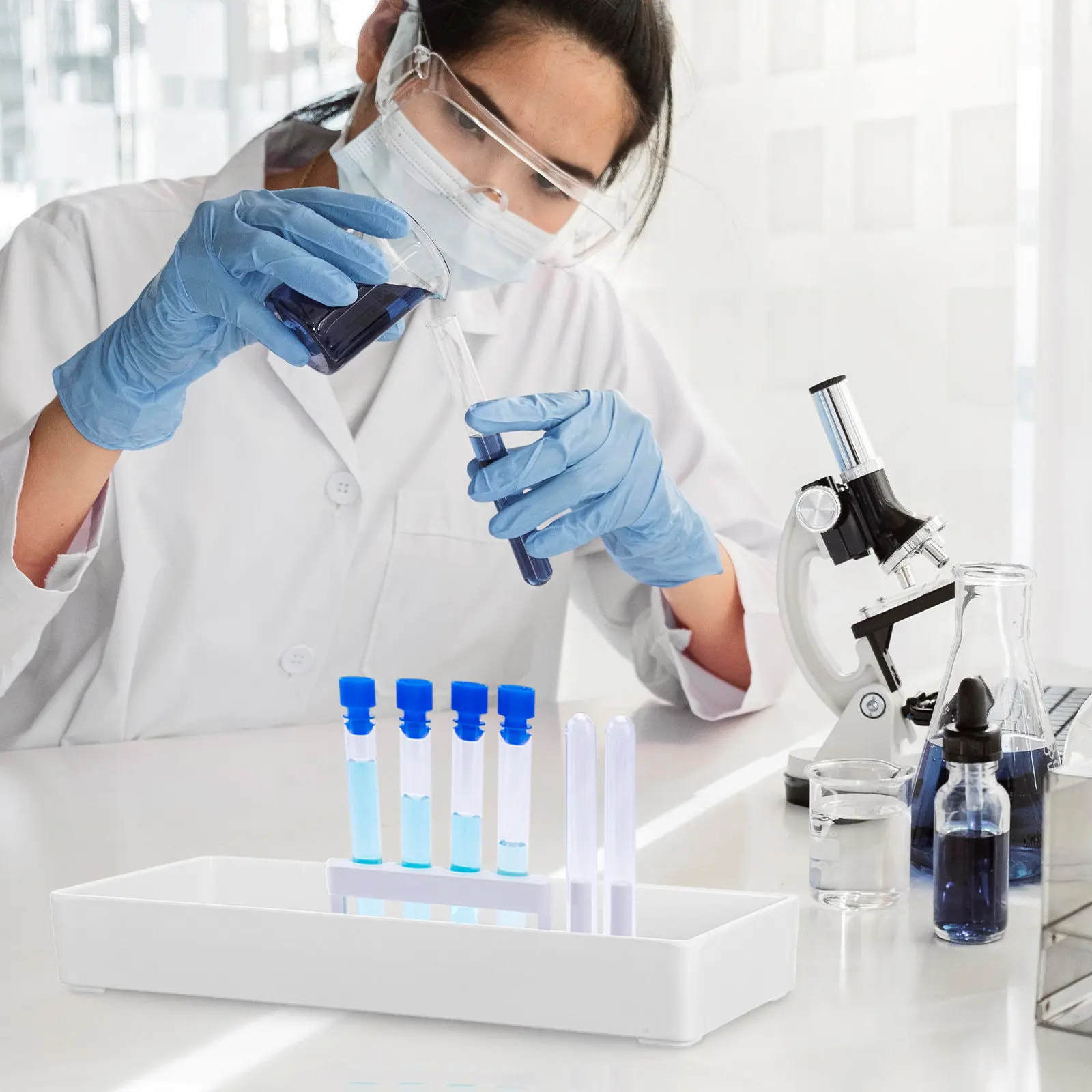 High Durability Laboratory Tray Melamine Experimental Storage Chemical Reagent Tray Wear Resistant Multi-Functional Display