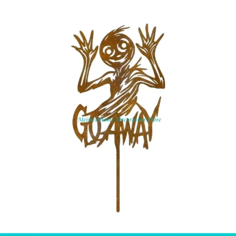 H7BF Permanent Metal Halloweens Yard Decoration Artistic Monsters Figure Garden Stake