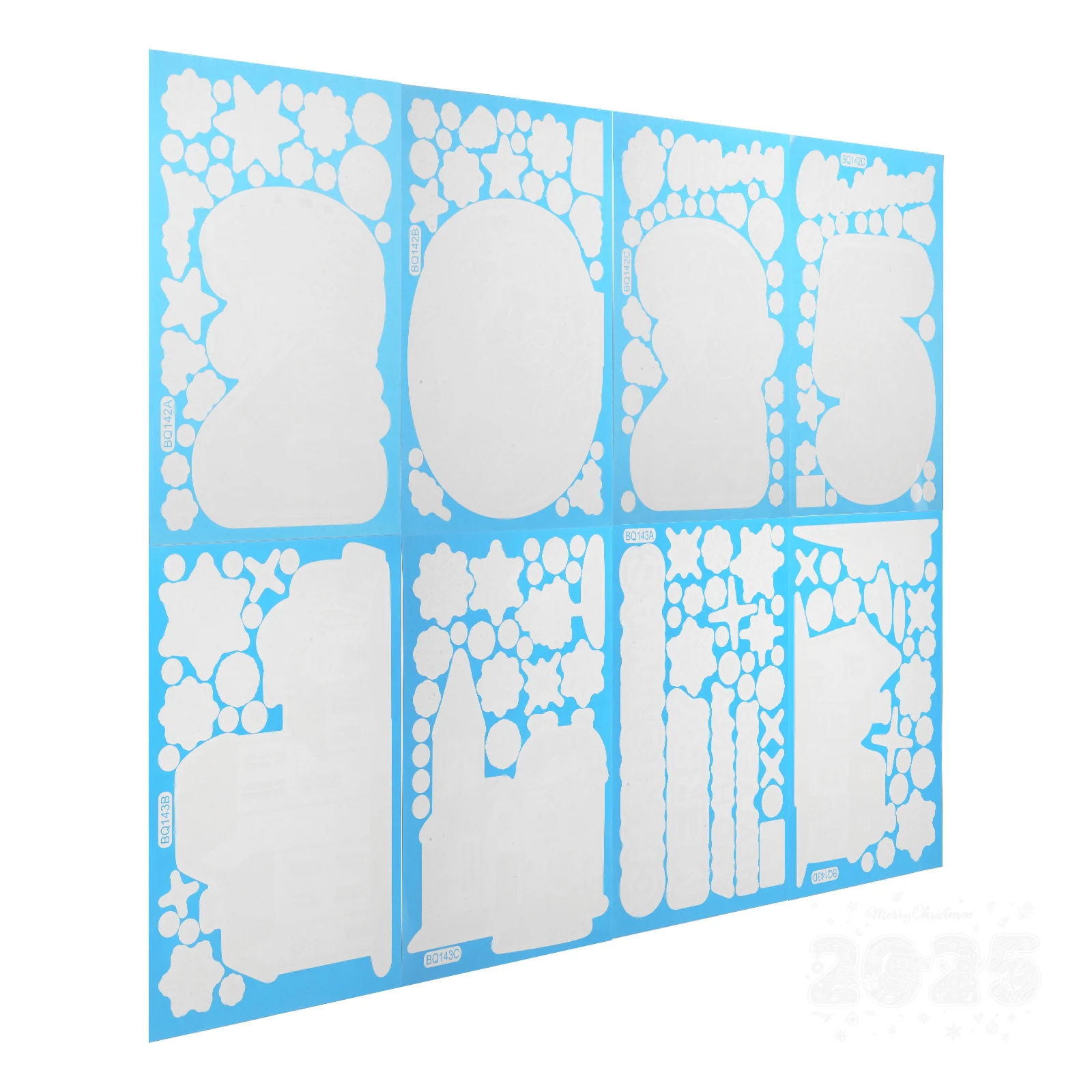 

1Set Holiday Window Clings Christmas Static Stickers Winter Designs for Windows Glass Doors Reusable Indoor Decoration Set