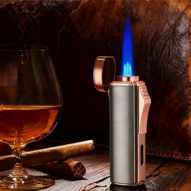 Cigars Torch Lighter Cool Triple Jet-Flame Butane Lighter Refillable Windproof Gas Lighter Present for Men